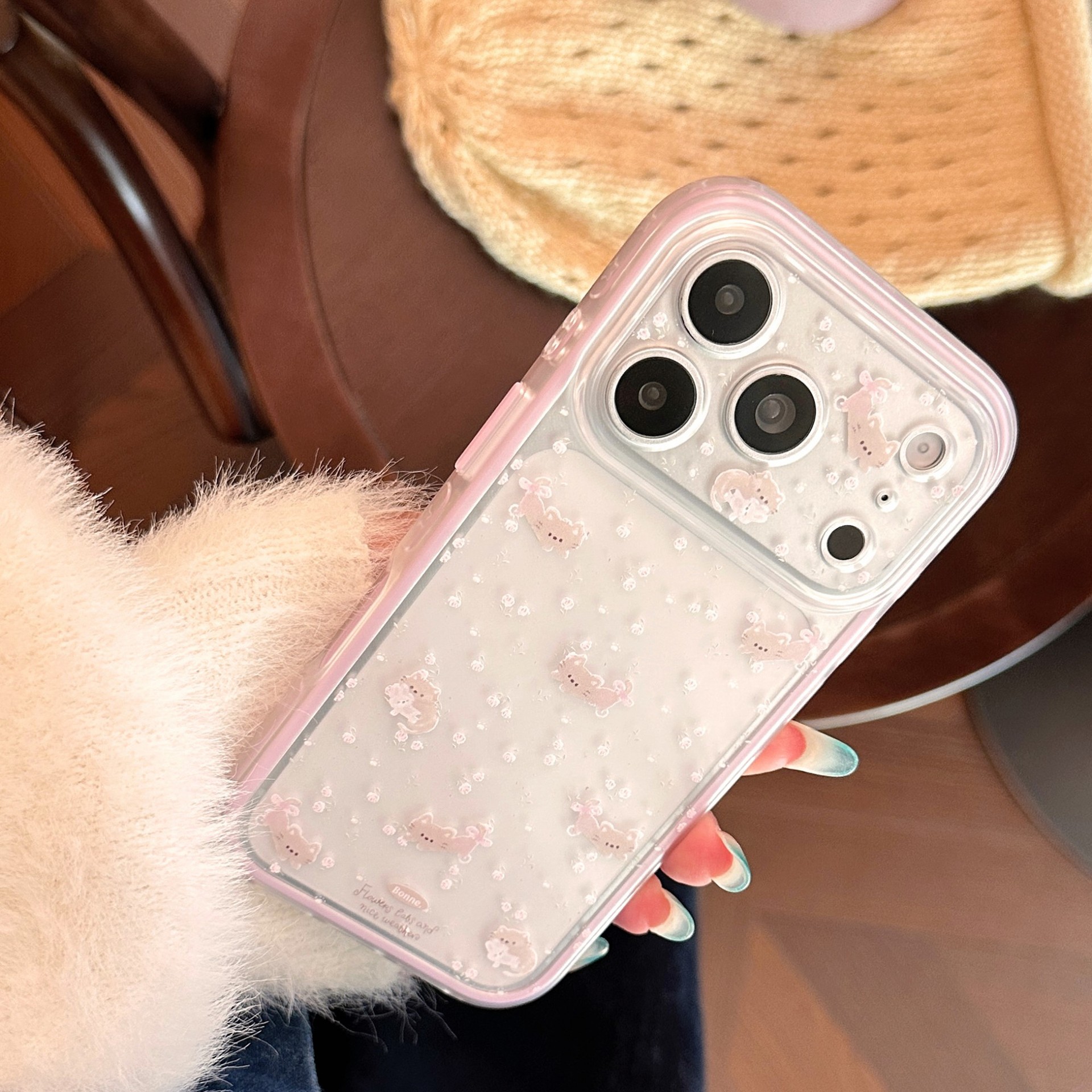 图片[9]-Cute Purple Floral Cat Phone Case for iPhone 18 Pro Max 17 16 15 Series, Matte Finish, Large Camera Cutout, Aesthetic Cartoon Protective Cover-Siyaora